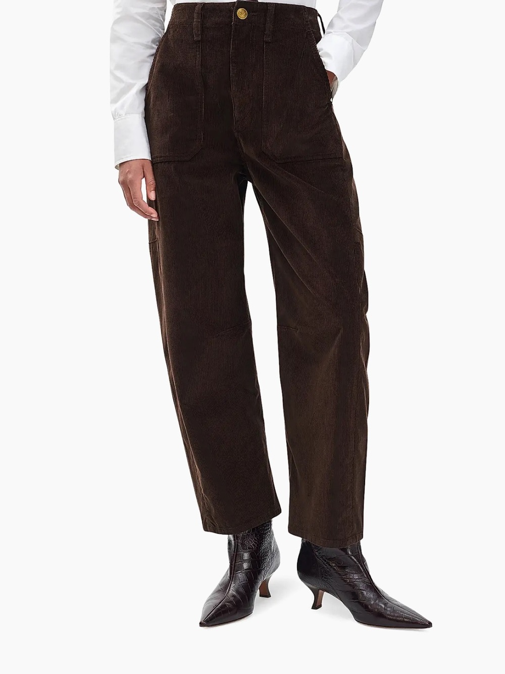 Rag & Bone Charlie Ankle Barrel Corduroy Pants Dark Brown Size 31